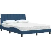 vidaXL Bed met matras "Hanko" stof taupe 200x200 cm