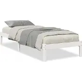 vidaXL Bedframe extra lang zonder matras grenenhout wit 90x210 cm