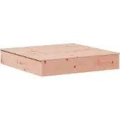 vidaXL Zandbak met deksel 111x111x19,5 cm massief grenenhout wit