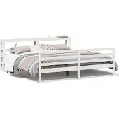vidaXL Bedframe zonder matras massief grenenhout wit 200x200 cm
