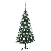 vidaXL Kunststof Voorverlichte Kerstboom Groen 120 cm PVC en Metalen