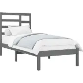 vidaXL Bedframe massief hout zwart 200x200 cm