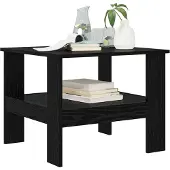 vidaXL Salontafel Zwart Eiken 57 x 55 x 45 cm Bewerkt hout