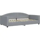 vidaXL Slaapbank met matras 100x200 cm stof lichtgrijs