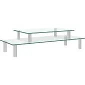 vidaXL Monitorstandaard 2-laags transparant glas