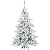 vidaXL Kunstmatige Hinged Kerstboom Wit 180 cm PVC en Staal