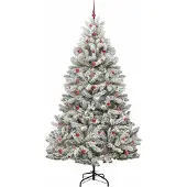 vidaXL Kunstkerstboom met 300 LED Groen en Wit 240 cm PVC en Metalen