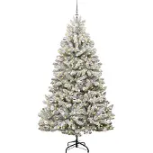 vidaXL Kunstkerstboom met 300 LED Groen en Wit 240 cm PVC en Metalen