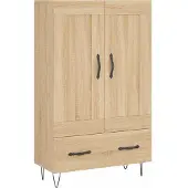 vidaXL Hoge kast 69,5x31x115 cm bewerkt hout sonoma eikenkleurig