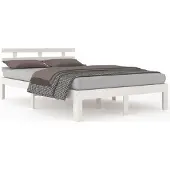 vidaXL Bedframe massief hout wit 150x200 cm