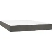 vidaXL Pocketveringmatras medium full 137x190x20 cm fluweel donkergrijs