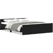 vidaXL Bedframe zonder matras 160x200 cm bewerkt hout zwart eikenkleur