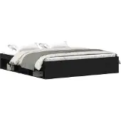 vidaXL Bedframe zonder matras 200x200 cm bewerkt hout zwart eikenkleur