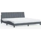 vidaXL Bedframe zonder matras "Hanko", donkergrijs, 200x200 cm, fluweel