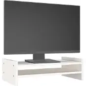 vidaXL Monitorstandaard 50x27x15 cm massief grenenhout wit