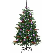 vidaXL Kunstkerstboom Groen 150 cm PVC en Metaal en Plastic