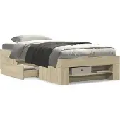vidaXL Bedframe zonder matras hout sonoma eikenkleurig 90x200 cm