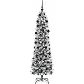 vidaXL Kunstkerstboom Wit 210 cm PVC en Metaal en Plastic