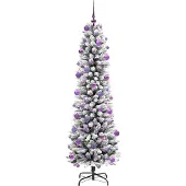 vidaXL Kunstkerstboom Wit 210 cm PVC en Metaal en Plastic