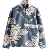 Next - Heren - Fleecetrui met rits aan de hals - Blauw