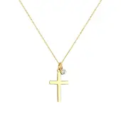 Elli - Elli Halsketting Dames Kruis Hanger Religie Tijdloos met Kristallen in 925 Sterling Zilver Verguld Kettingen