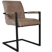 Lizzely Garden & Living Eetkamerstoel grijs microvezel Noor industrieel eetstoel zetel