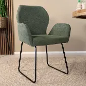 Lizzely Garden & Living Eetkamerstoel geweven stof donkergroen Miley eetstoel zetel