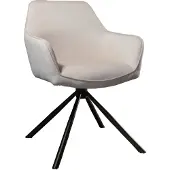Lizzely Garden & Living Eetkamerstoel draaibaar beige stof Dakota eetstoel draaibare stoel zetel