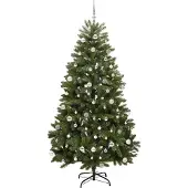vidaXL Kunstkerstboom 240 cm 300 LED's Warmwit PVC en Staal Groen