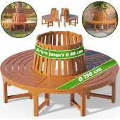 Casaria Boombank eucalyptushout FSC-gecertificeerd Ø190cm