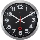 Nextime Station – Wandklok – 35 cm – Aluminium – Zwart