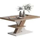 Casaria Salontafel Detroit Wit/Sonoma Eik 90x60x45cm