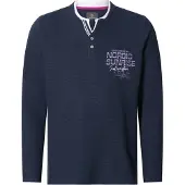 Jan Vanderstorm +FIT Collectie longsleeve AKKA donkerblauw male | Maat: XL