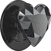 PopSockets , Smartphone PopGrip Premium MagSafe Standaard en Selfie Kristaleffect, Zwart