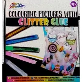 Grafix kleurset Glitter Glue junior papier/lijm 6 delig