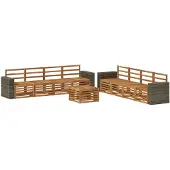 vidaXL Buiten bank set 9 st Naturel