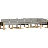 vidaXL Buiten bank set 6 st Wit en Lichtgrijs