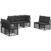 vidaXL Buiten bank set Zwart Polyester