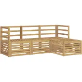 vidaXL Buiten bank set 4 st Wit Massief Acacia Hout
