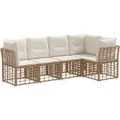 vidaXL Buiten bank set Naturel Polyester