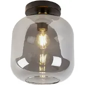 QAZQA Design plafondlamp zwart met goud met smoke glas - Zuzanna
