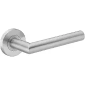 Intergriff Deurkruk Luna rond 20mm haaks met een schroefrozet geborsteld RVS