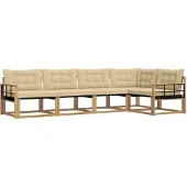 vidaXL Buiten bank set 5 st Wit en Beige