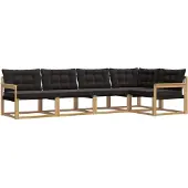 vidaXL Buiten bank set 5 st Wit en zwart