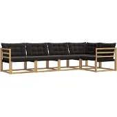 vidaXL Buiten bank set 5 st Wit en zwart