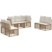 vidaXL Buiten bank set Naturel Polyester