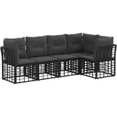 vidaXL Buiten bank set Zwart Polyester