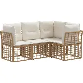 vidaXL Buiten bank set Naturel Polyester
