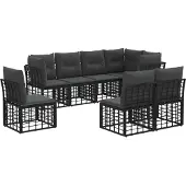vidaXL Buiten bank set Zwart Polyester