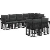 vidaXL Buiten bank set Zwart Polyester